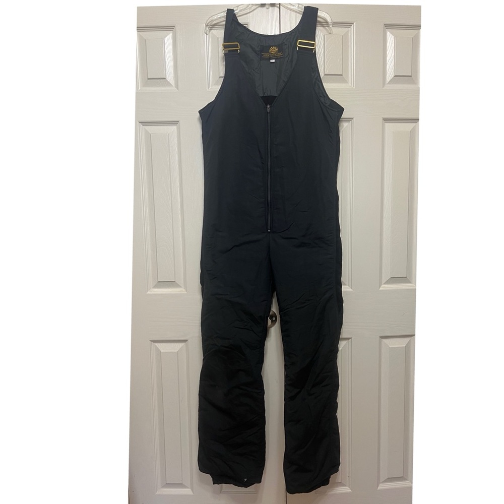 Vintage Breezin Women's 89s gore Tex suit Black Jumpsuit / ski bibs Sz XL